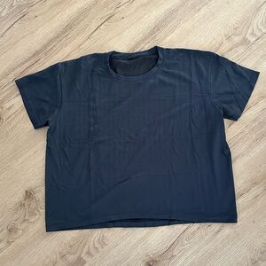 Lululemon Train To Be Short Sleeve Shirt - Rain Stripe Black